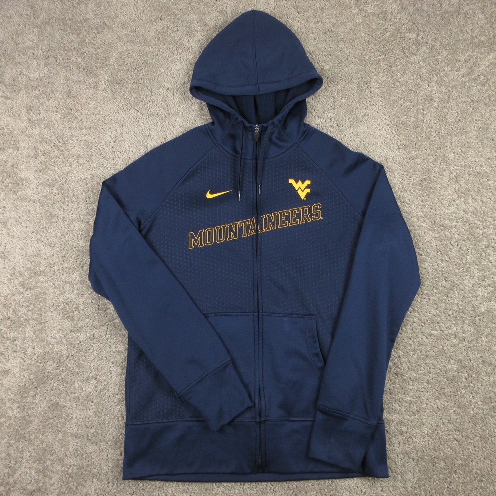 West Virginia Mountaineers Sweater Womens Large Blue Full Zip Hoodie Sweatshirt